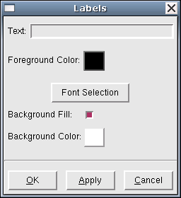 Labels dialog box