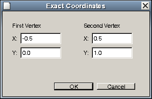 Exact Coordinates dialog box