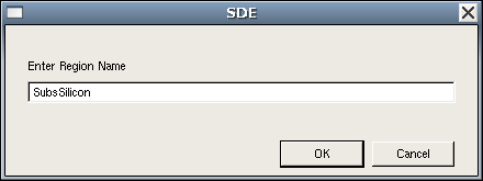 Dialog box to enter name of region