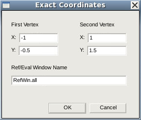 Exact Coordinates dialog box