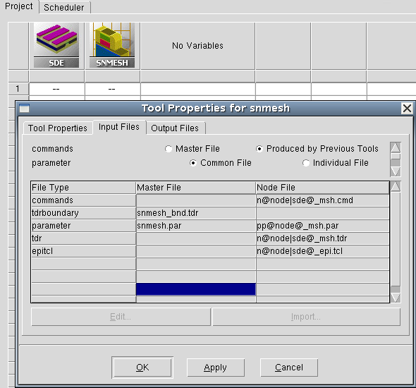 Tool Properties dialog box for setting Sentaurus Mesh preferences