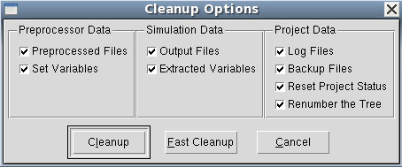 Cleanup Options dialog box