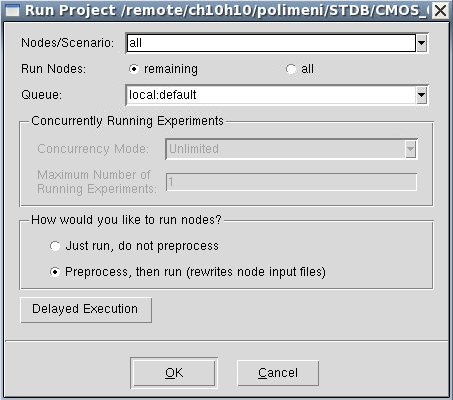 Run Project dialog box