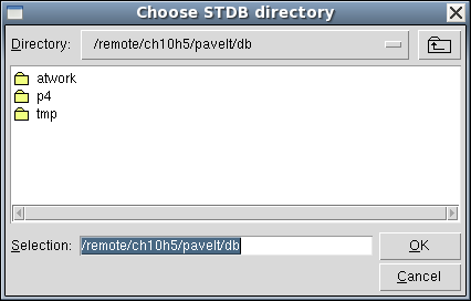 Choose STDB directory dialog box